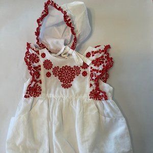 6-9mo romper/bonnet set